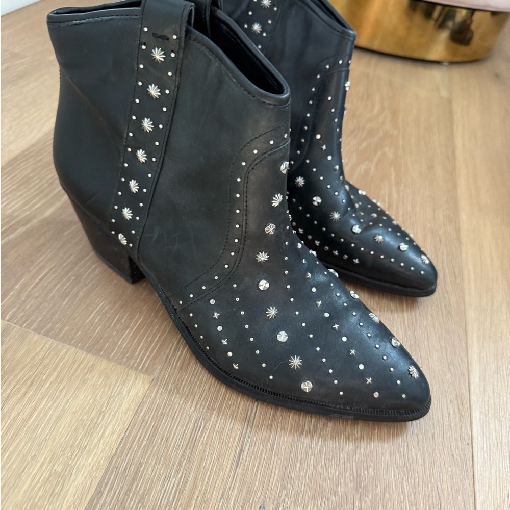 Sam Edelman Black Studded Ankle Booties